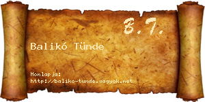 Balikó Tünde névjegykártya